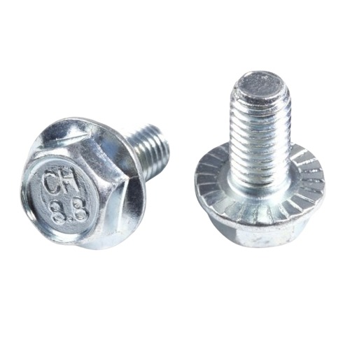 برغي سداسي صلب مع صامولة بورده مطلي بالزنك ابيض مقاس 8 مم طول 20 مم صلابة 8.8 DIN 6921 | أبسكو